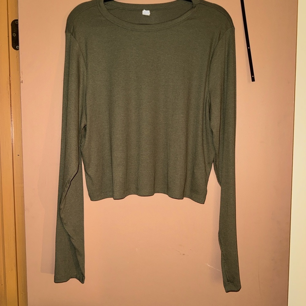 Gildan Olive Long Sleeve Women's Tee